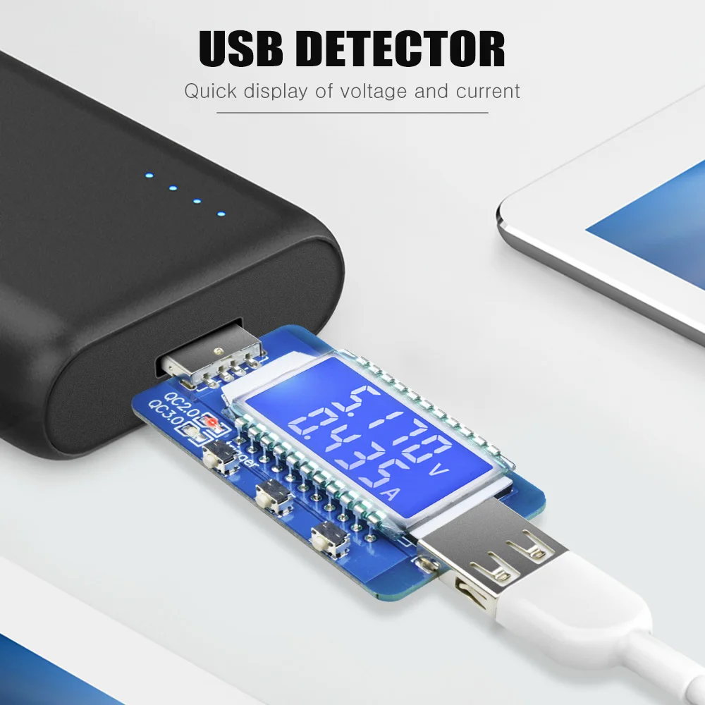 DC 4 V-28 V USB ЖК-дисплей Цифровой Текущий Напряжение детектор быстрая Зарядное устройство триггер Вольтметр Амперметр тестер КК 2,0 QC 3,0 манок инструмент