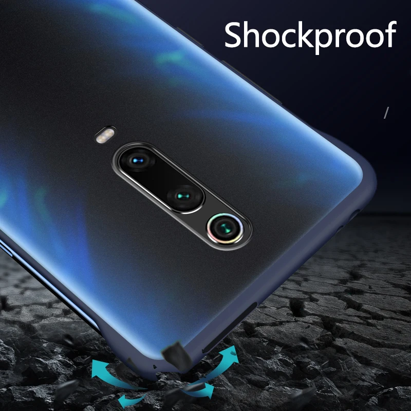 Чехол для Xiaomi Mi 9 T безрамный Прозрачный матовый металлический ударопрочный чехол