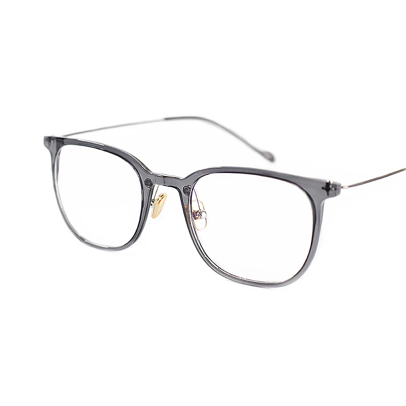 

TR90 Fashion Translucent Light-Colored Glasses Women Ultra-Light Box Glasses Frame Men Can Be Equipped With Myopia Flat Mirror