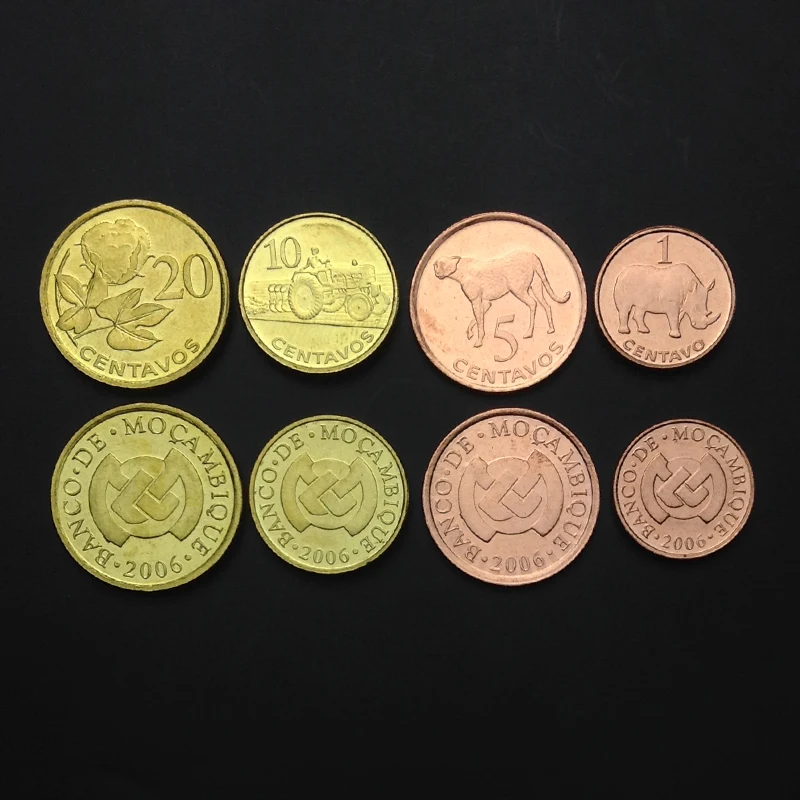 Мозамбик 4 шт./компл. UNC оригинальная монета не распространяется 2006 год|coin coins|coins
