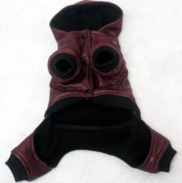 Новинка 2017 крутой Модный черный комбинезон из искусственной кожи для собак и