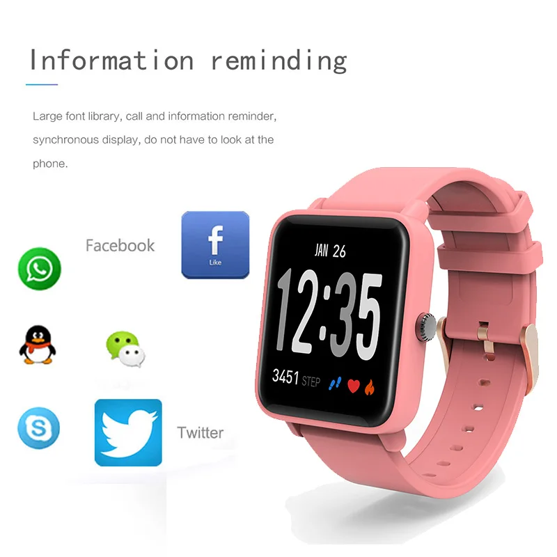 Smartwatch Men's Heart Rate Monitor Smart Watch Calorie Sport Bracelect Women Man Wrist Intelligent Bluetooth Waterproof | Наручные