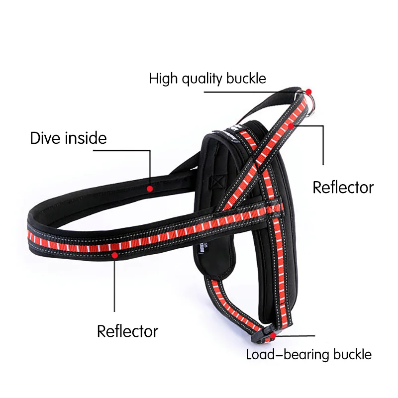 2018 New Reflective Nylon Pet Dog Harness Vest Soft Big Cat Outdoor Adventure Drop Shipping | Дом и сад