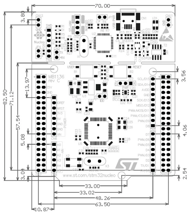 ST NUCLEO-F446RE STM32 Nucleo макетная плата с MCU STM32F446RET6, для серии F4, встроенное программное обеспечение LQFP64 посылка