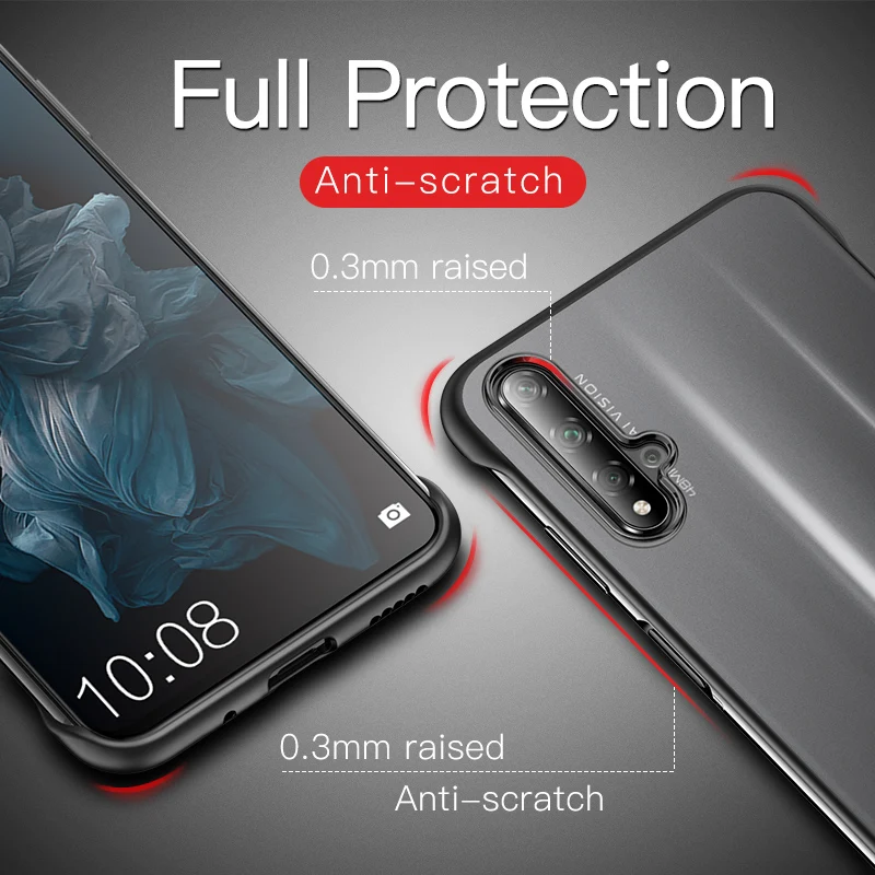 Бескаркасный чехол KEYSION для Huawei Honor 20 Pro прозрачный силиконовый из поликарбоната и