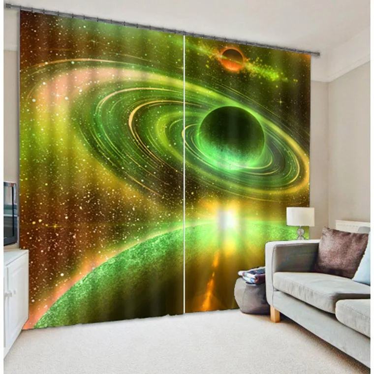 Затемняющие шторы Galaxy Universe с 3D фотопечатью для детей постельное белье мальчиков