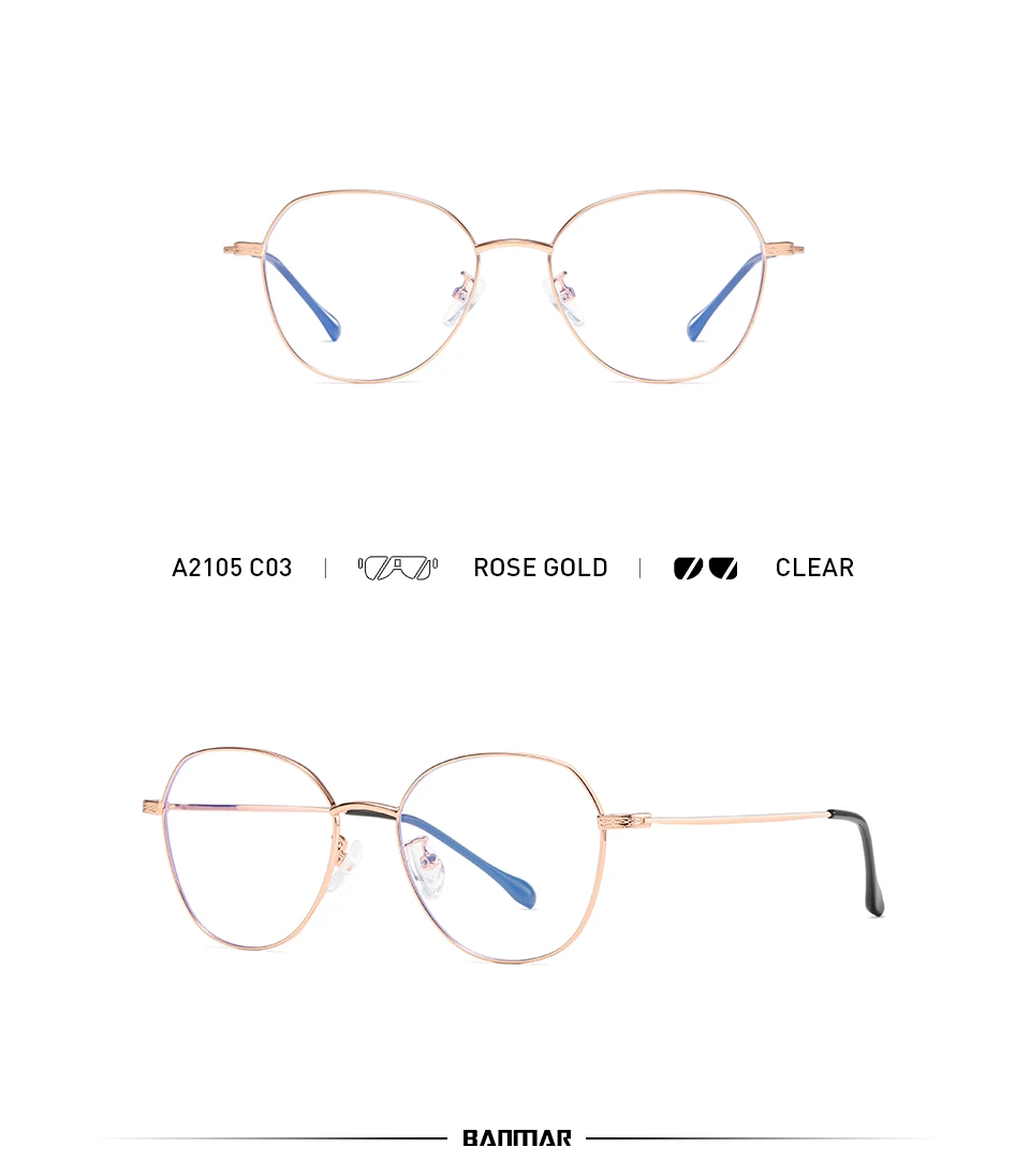 BANMAR Blue Light Blocking Glasses Unisex Round Computer Reading Glasses Readers Anti Glare Eyeglasses Blue Ray Glasses A2105