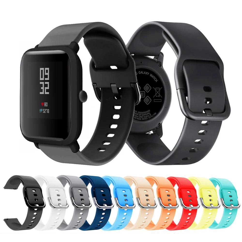 Силиконовый спортивный ремешок для Xiaomi Huami Amazfit Bip Смарт-часы 20 мм сменный Браслет умные аксессуары