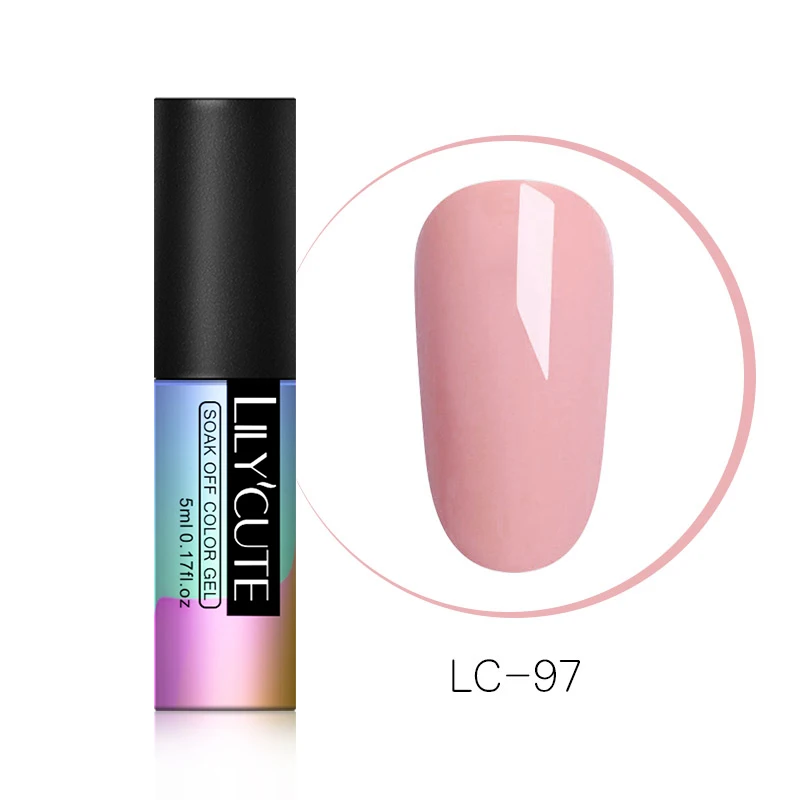 LC-97 LILYCUTE, 5 мл, блестящий гель, голографический лак, радужные лазерные хлопья, долговечный, замачиваемый, УФ светодиодный, для дизайна ногтей, Гель-лак для маникюра - Цвет: LC-97