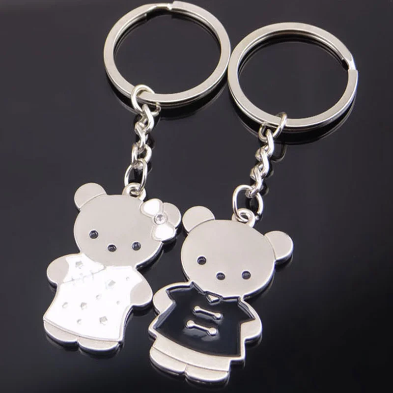 SUTEYI 1 пара милый мультяшный медведь брелоков Kawaii металлические Животные Подвески