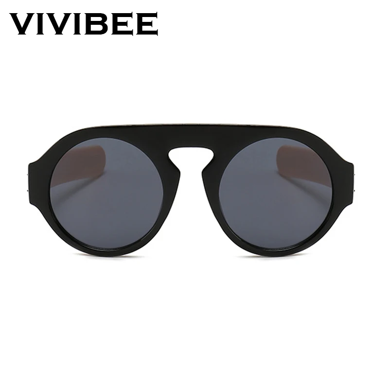 VIVIBEE винтажные круглые желтые солнцезащитные очки с линзами для женщин и мужчин