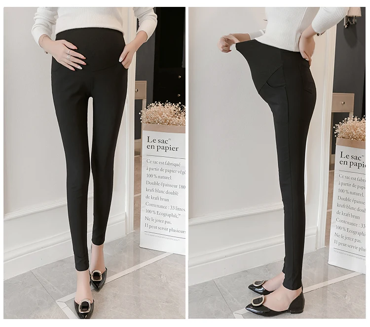 1662# Strech Cotton Skinny Maternity Legging Autumn Fashion Slim Pants Clothes for Pregnant Women Belly Pregnancy Clothing