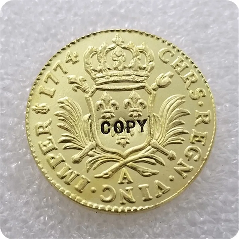 Копия копии 1774 Франция Людовик Золотая монета КОПИЯ БЕСПЛАТНАЯ ДОСТАВКА | Дом и