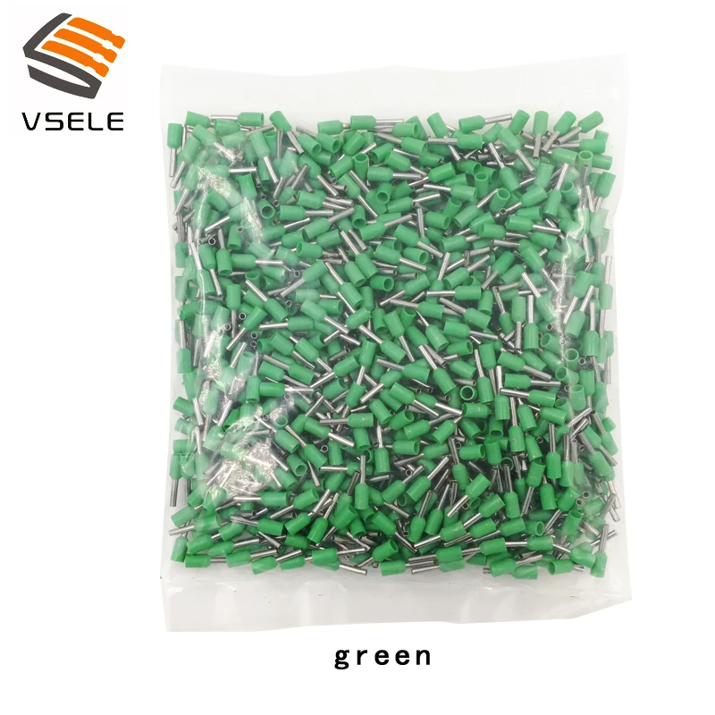 VSELE E1012 1mm2 трубки изолированные клеммы 1000 шт./упак. изолированный кабель провода