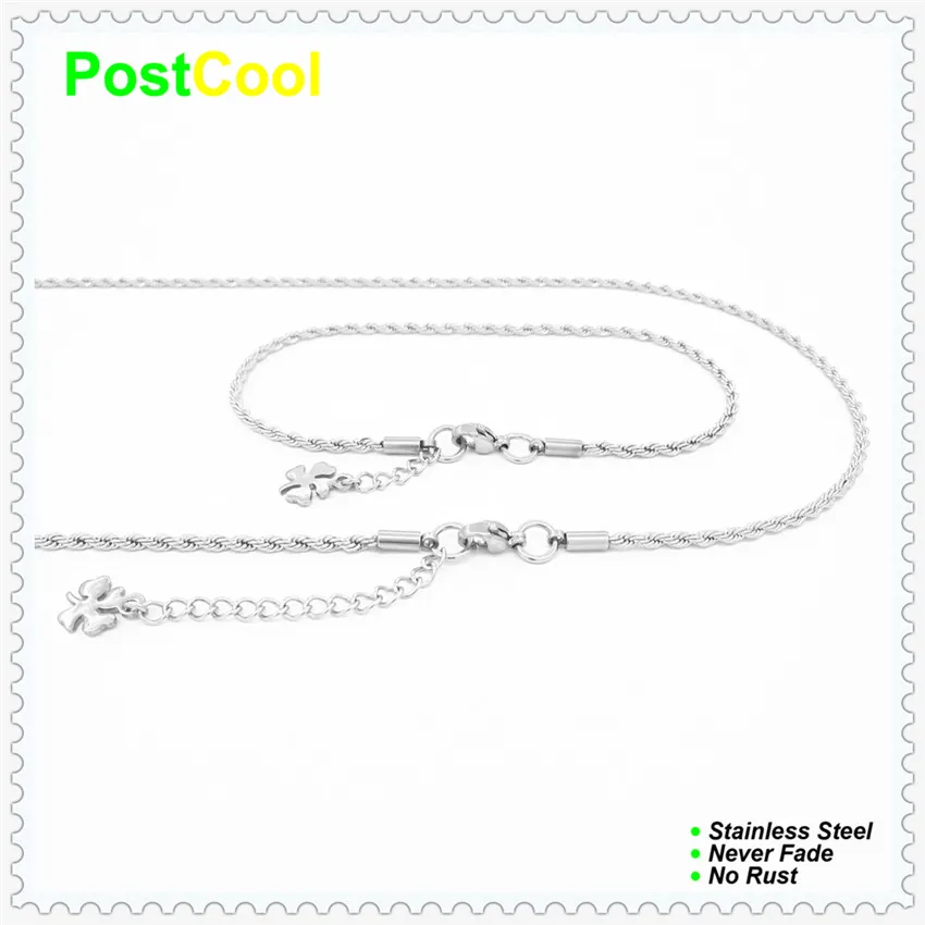 Комплект украшений из цепочки и браслета нержавеющей стали 100% ширина 2 мм