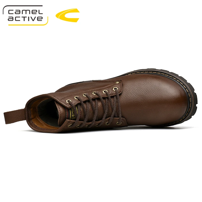 Camel Active/Новинка Мужские мотоциклетные ботинки на весну осень Кожаные до