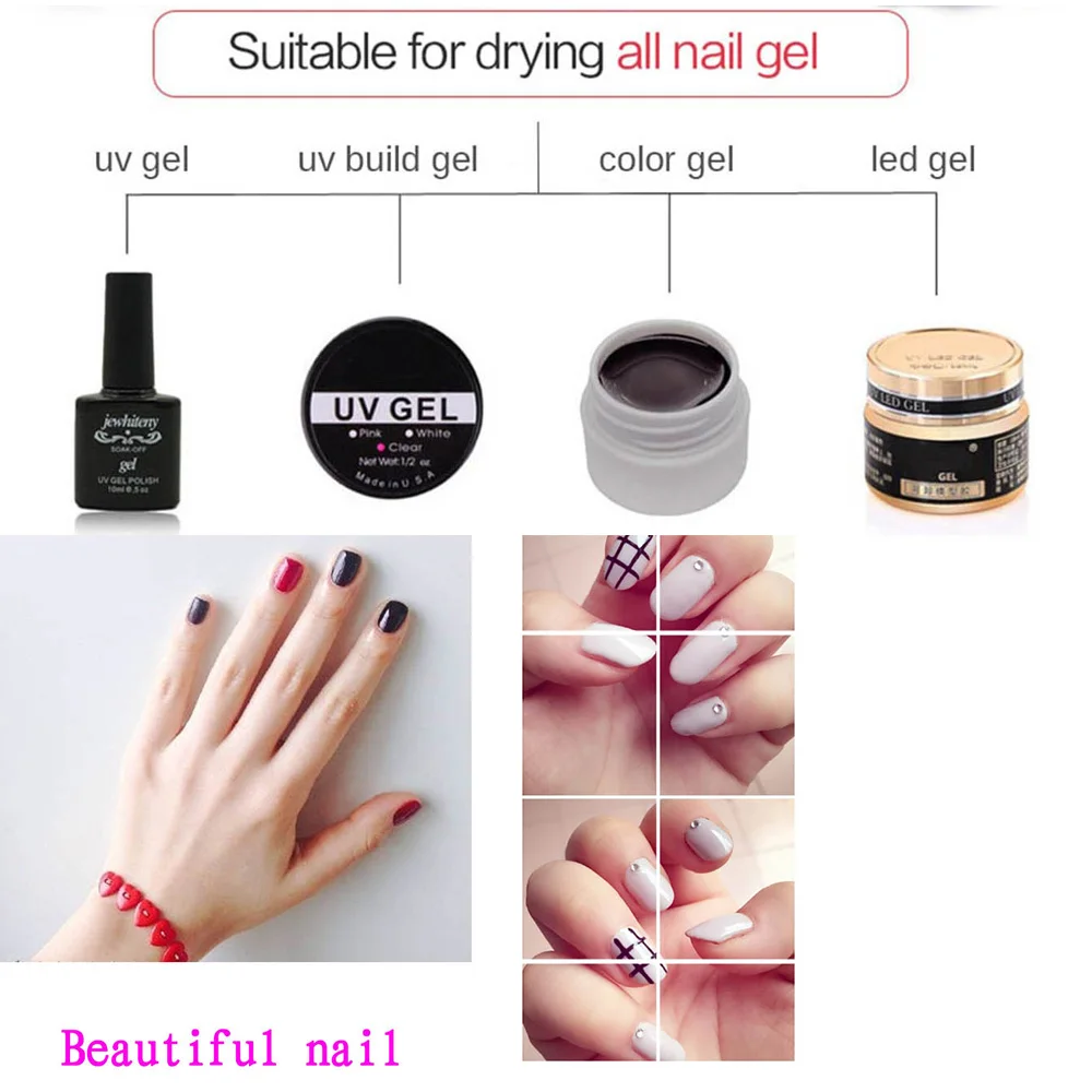 Лампа для ногтей 54 Вт Cure All Gel Sun UV LED, профессиональный салонный сушилка для лака с таймером 10с, 30с, 60с и сенсорным экраном.