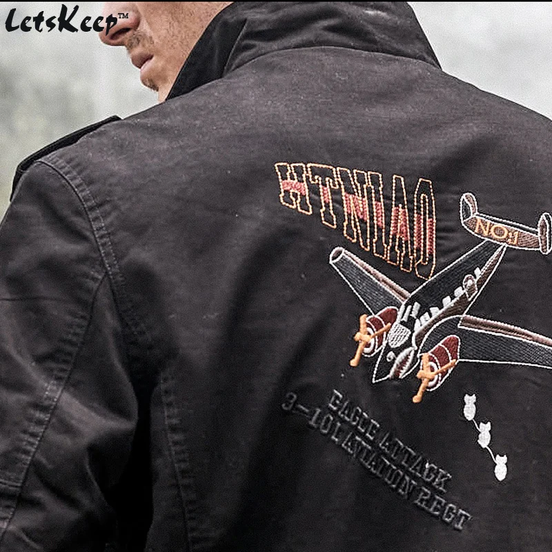 Новинка Весенняя Черная куртка-бомбер LetsKeep мужская куртка-пилот в стиле милитари