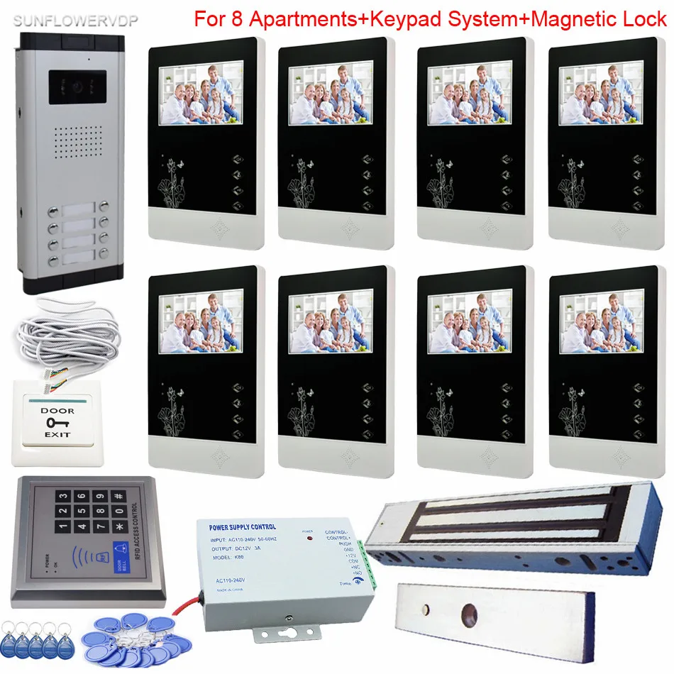 Домофон с Rfid клавиатурой устройство для видеодомофона электромагнитным замком