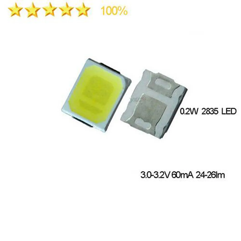 1000 шт. Новое поступление CRI 80 + 2835 SMD светодиодный чип 24-28lm 3,0-3,2 V 60ma 3000K-6000K доступна быстрая доставка авиапочтой