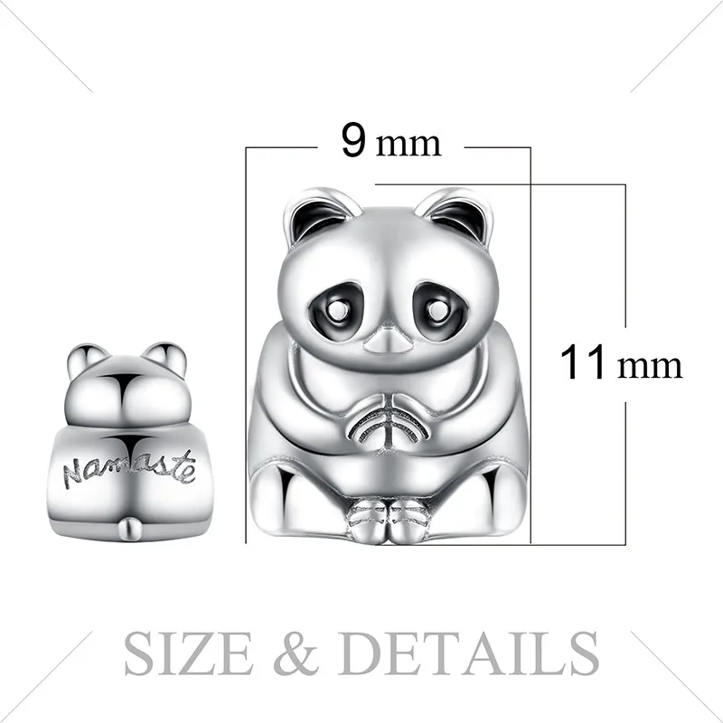 JewelryPalace черной эмалью Йога Namaste Panda бисера очарование подходят Браслеты для Для женщин Новая горячая Распродажа как красивые подарки