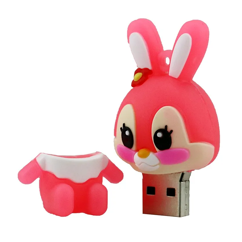 Мультяшные смешные USB флэш накопители 16 Гб аниме милая искусственная кожа 64