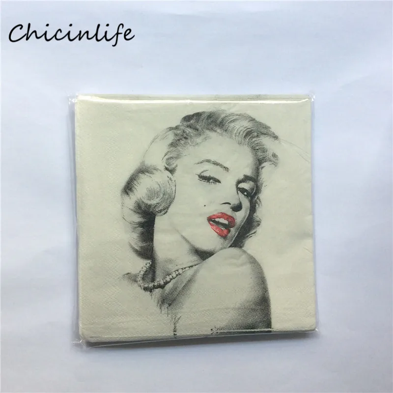 Chicinlife 20 шт./лот Мэрилин Монро декупаж ткани день рождения Новогодняя