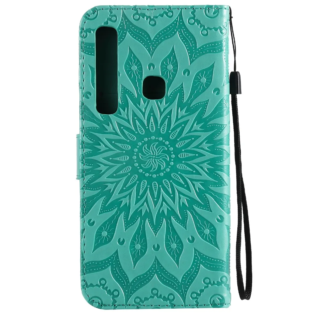 FM.HGQ For Samsung Galaxy a7 2018 Cases A7 Phone Case A9 PU Leather Flip Cover 3D Sunflower | Мобильные телефоны и