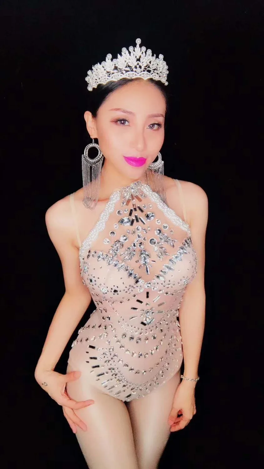 Женские Вечерние боди со стразами Christia Bella Клубные костюмы для танцев DS Pole одежда