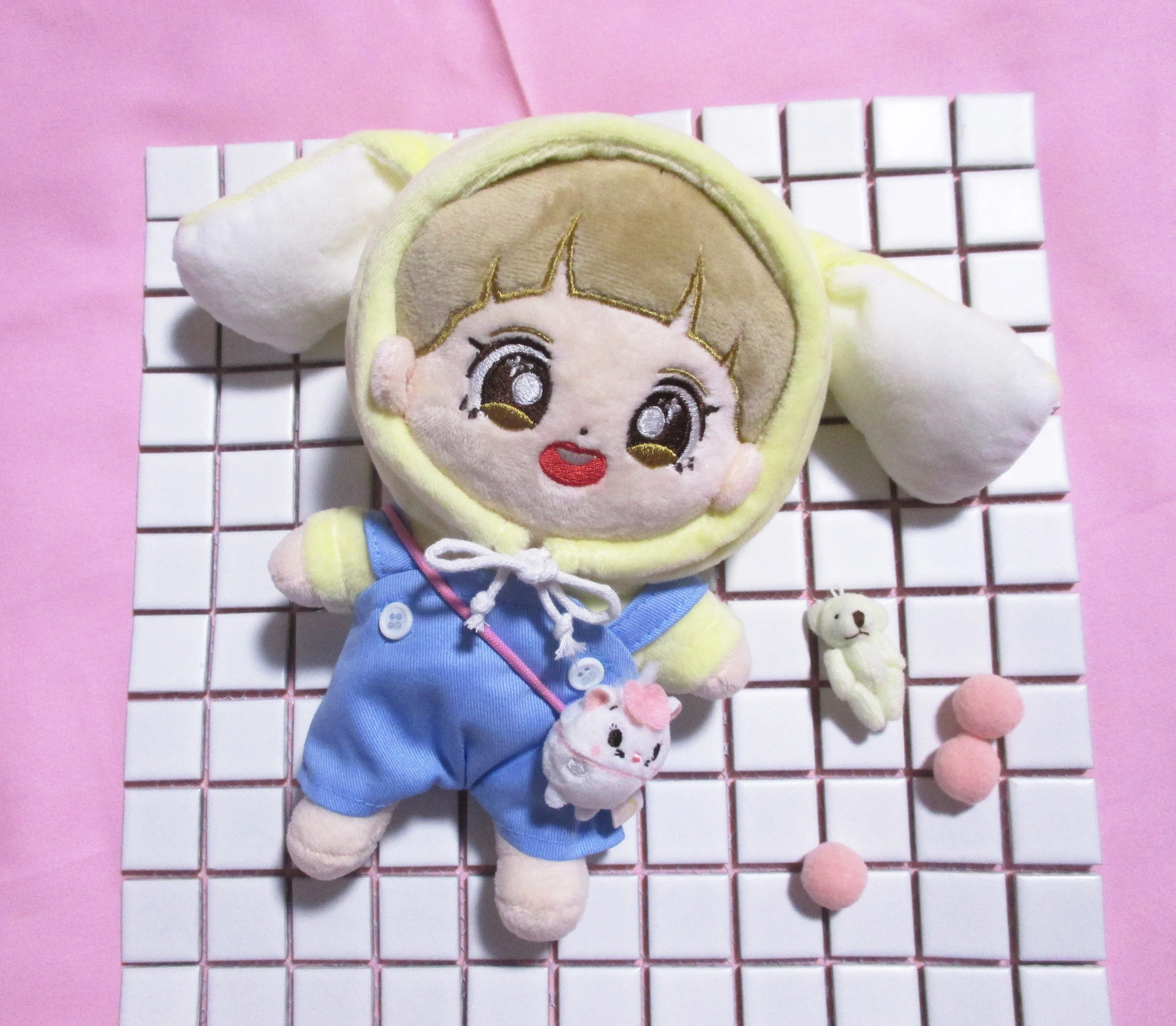 [MYKPOP]EXO / BIGBANG BUNNY HOODED Shirt& Romper Sets for Doll of 20cm CHANYEOL BAEKHYUN SUHO KPOP Fans Collection SA18092605 - Цвет: 06