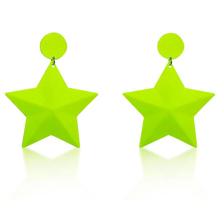 FishSheep неоновые цветные Подвесные серьги в форме звезды для женщин подвесные