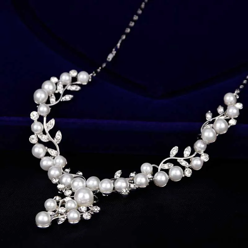 Изящные серебряные металлические ожерелья Свадебные Ювелирные наборы для