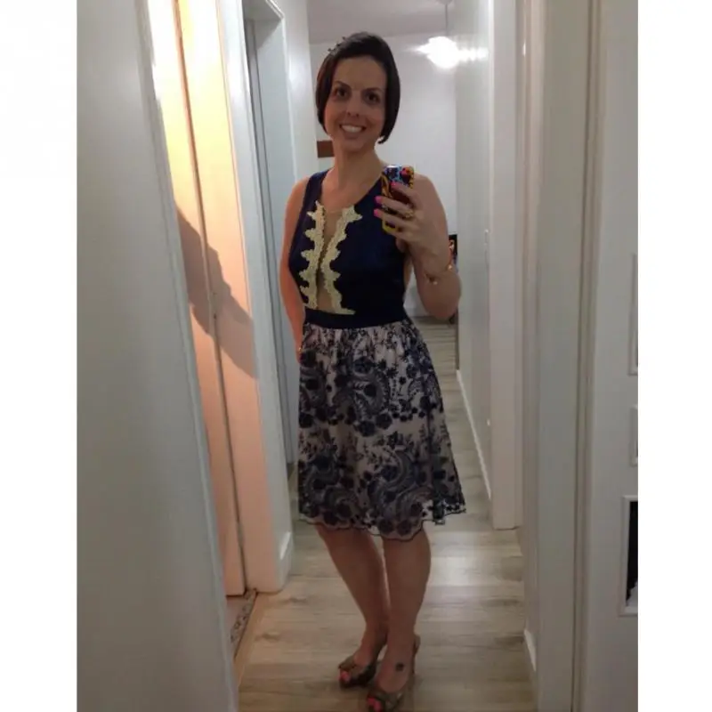 Летнее стильное платье сексуальное женское кружевное без рукавов с o образным