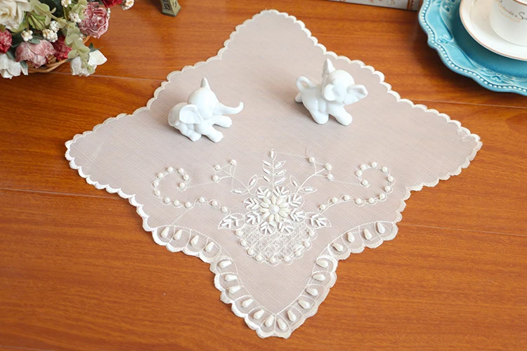 Корейский Блеск блёстки кружева коврик с вышивкой бисером Doily кофейная кружка набор подставок под напитки чайное Полотенце Рождество свадебное украшение