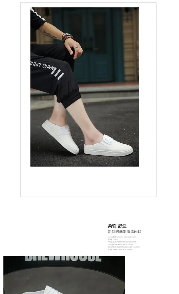EXCARGO mules; мужские шлепанцы без шнуровки; коллекция года; белые парусиновые кроссовки для мужчин; тапочки с закрытым носком; летние туфли на плоской подошве для мужчин