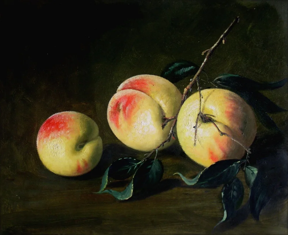 Still Life with Peaches Museum Q. Hand Painted Oil Painting 20x24in|life case|painting polyesterlife recycle |