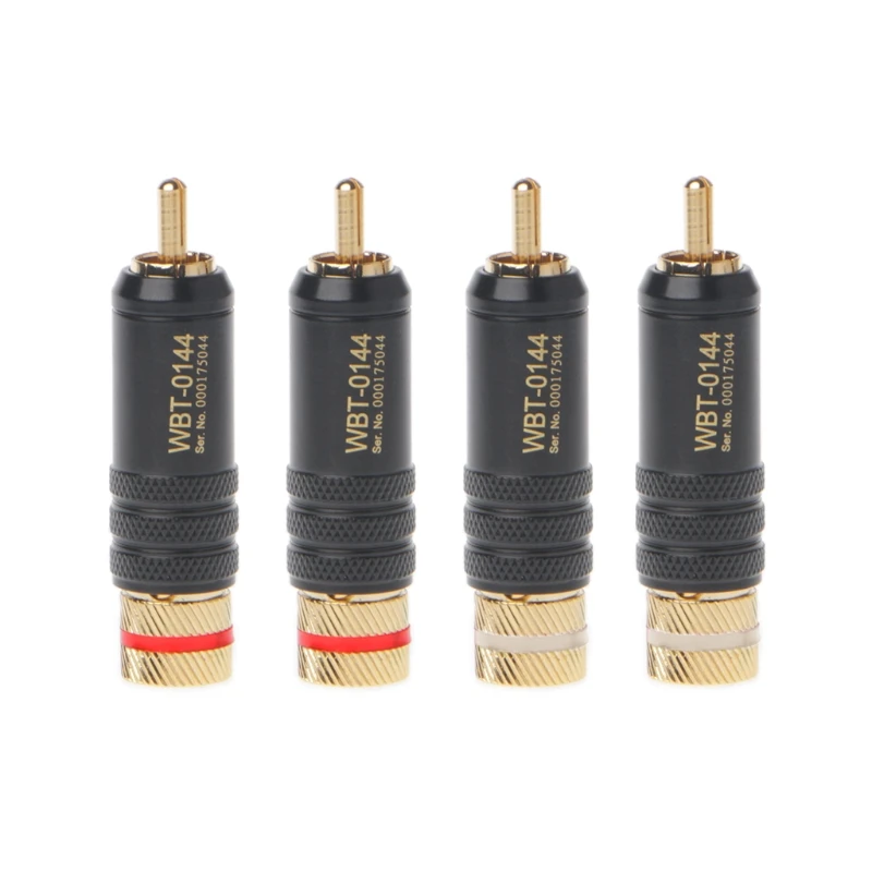 4 шт. WBT 0144 Позолоченные RCA разъем для пайки аудио или видео|connector plug|lock connectorconnectors