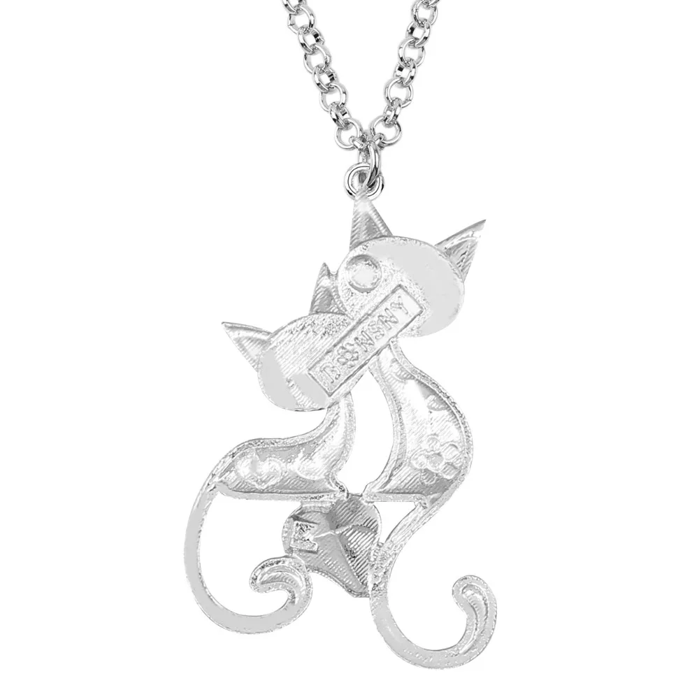 Подвеска с изображением кошки WEVENI из эмалированного сплава кристаллами и