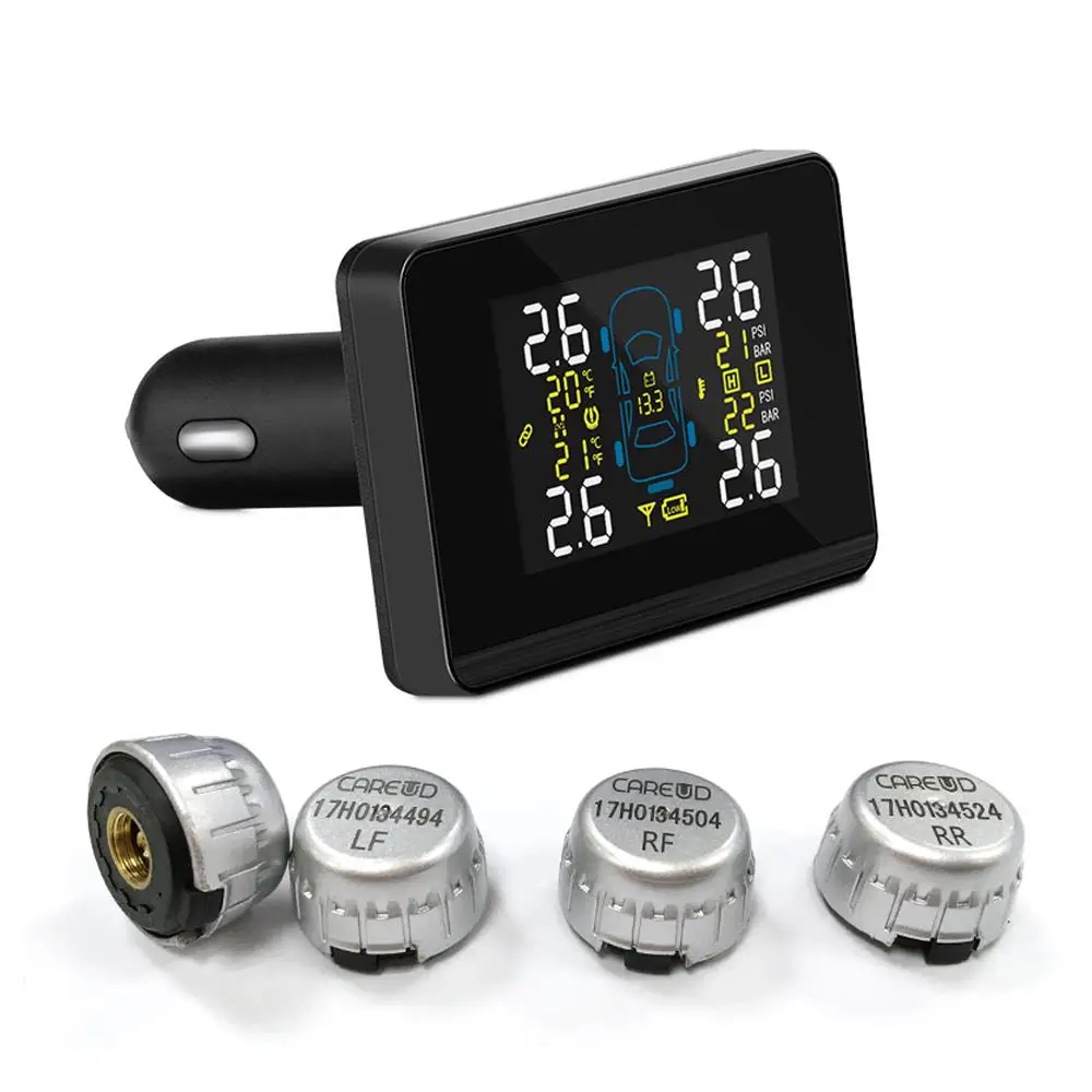 U906C автомобильная система контроля давления в шинах TPMS датчик давления для шин автоматическое инспекционное устройство ЖК-дисплей двойной usb-порт для зарядки