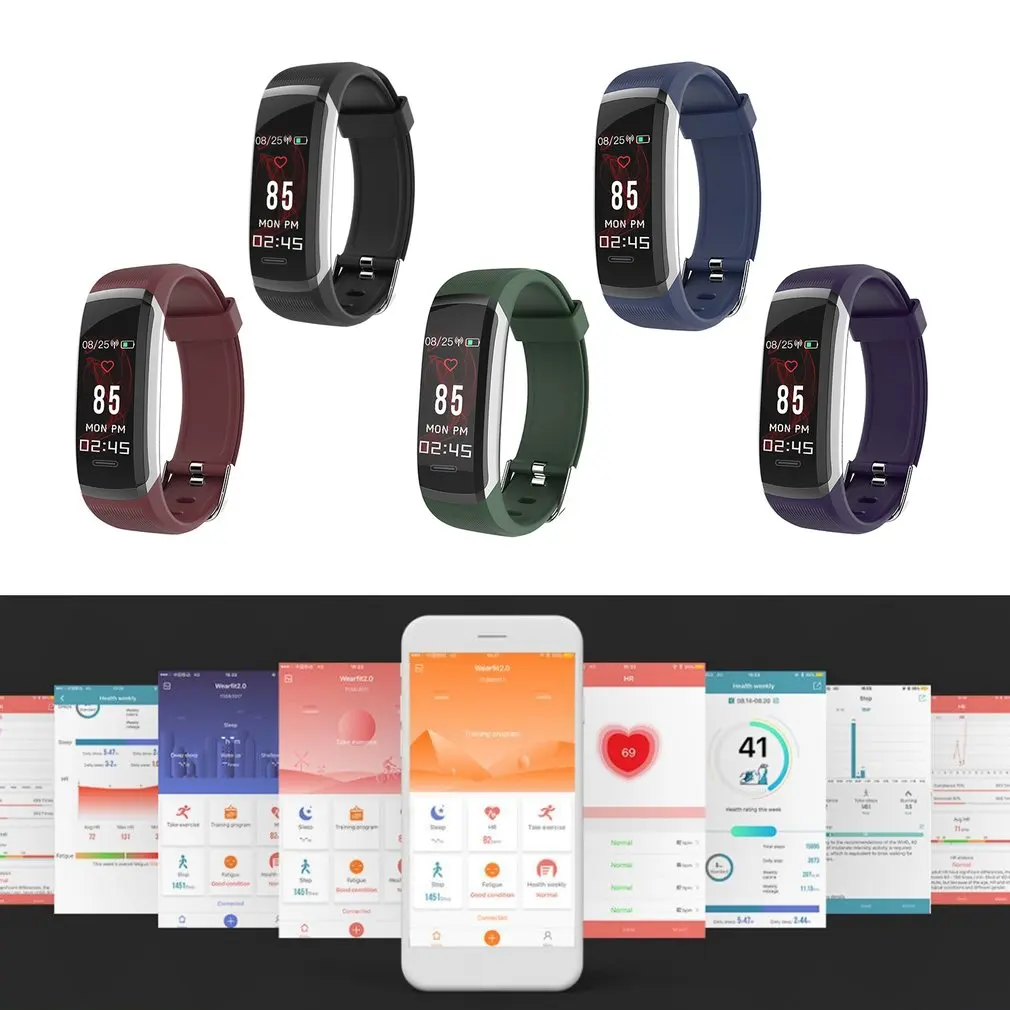 GT101 Smart Band цветной экран динамическое кровяное давление в реальном времени