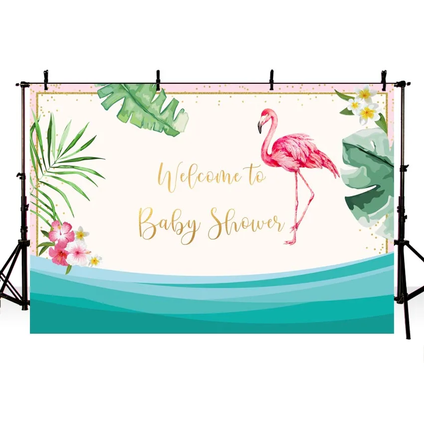 Mehofon декорации с Фламинго Baby Shower для вечеринки дня рождения фоны фотографии