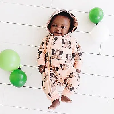 Одежда для новорожденных 2016 комбинезон + шляпа звериного стиля с капюшоном