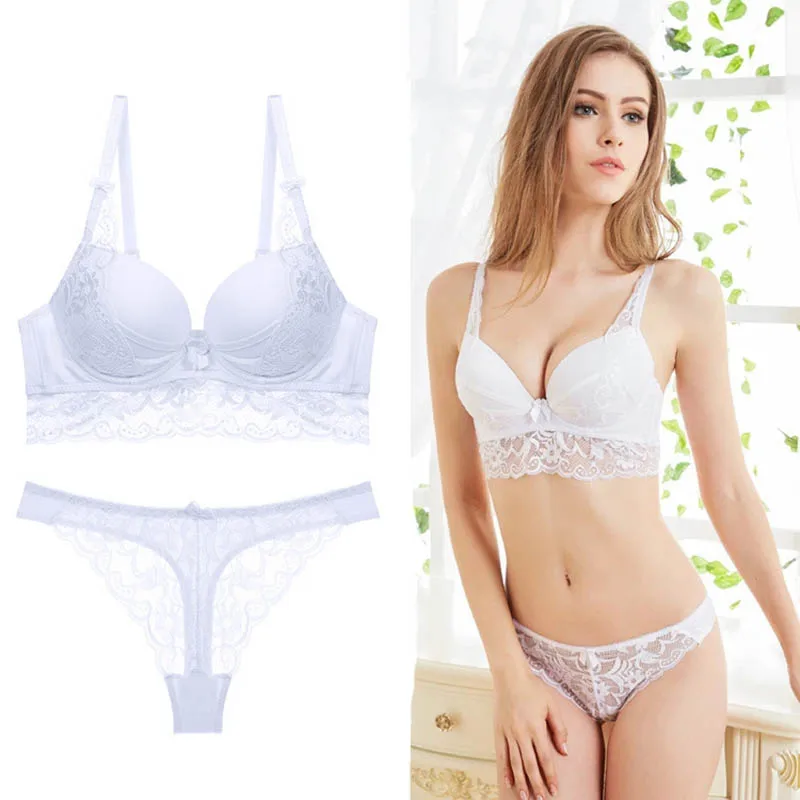 

2019European and American lace bra set underwear set Deep V underwear women set 3/4 cup women underwear set