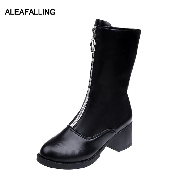 Aleafalling/модные женские ботиночки ботинки до середины икры модные короткие