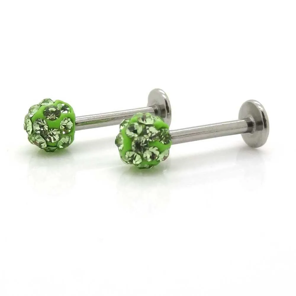 16G Labret Lip Ring Stainless Steel Tragus Earrings Green Macrame Disco Ball Helix Bar Stud Body Piercing Jewelry Lobe Rings | Украшения и