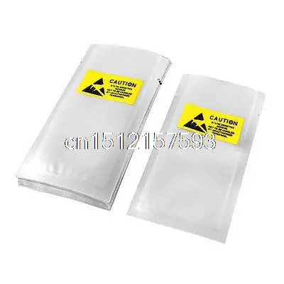 

50 Pcs Aluminum Foil Open Top Anti Static Bag 6cmx11.5cm for Mobile Spare Parts