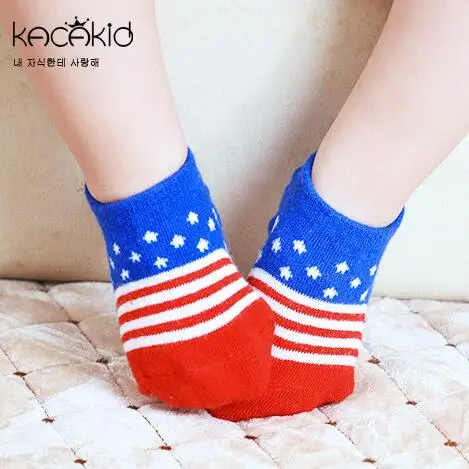 Хлопковые носки для мальчиков и девочек красивые носочки с флагом детские