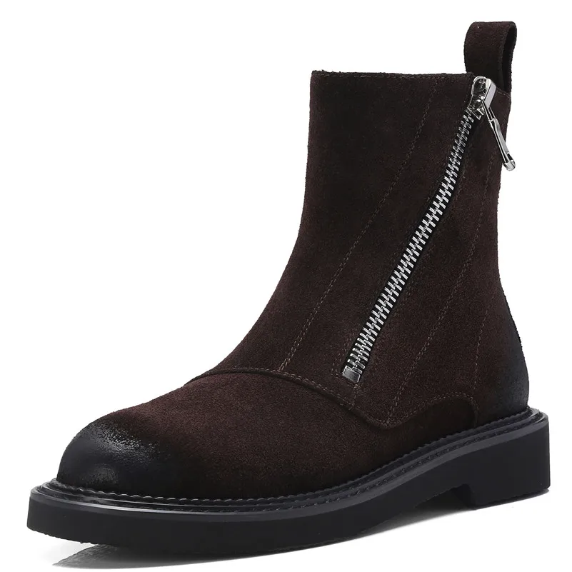 Женская обувь FEDONAS Повседневная Теплая на молнии с закругленным носком толстом