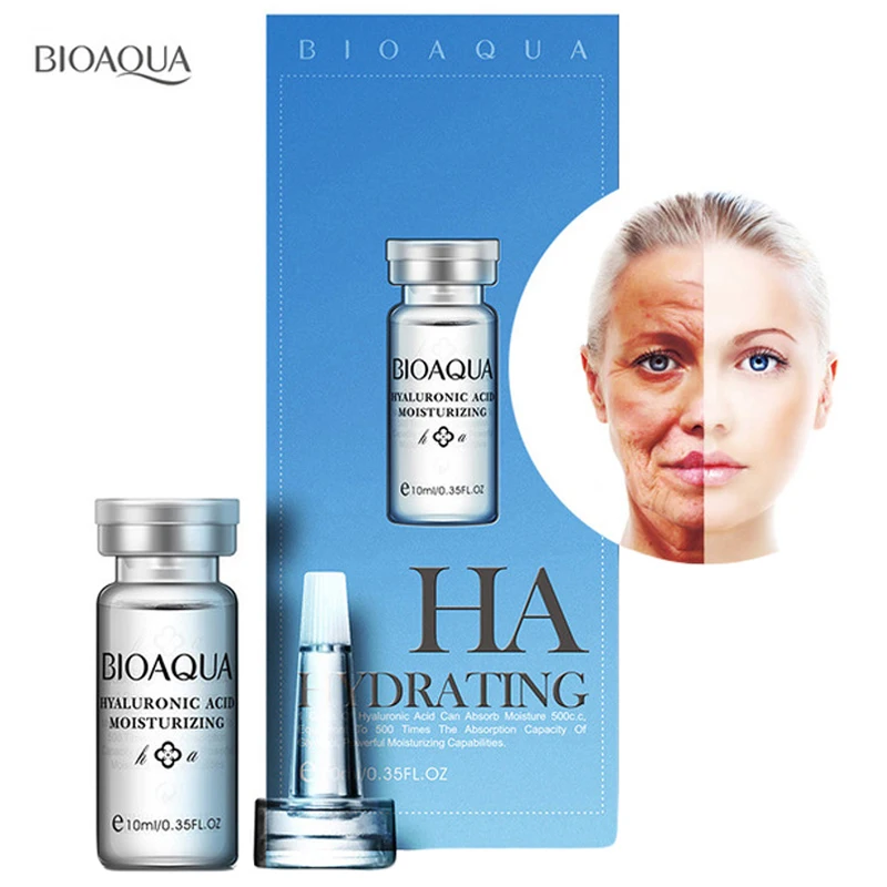 Bioaqua Улитка+ Гиалуроновая кислота+ VC Увлажняющая сыворотка для лица инъекции эссенция HA увлажняющая отбеливающая против морщин уход за лицом
