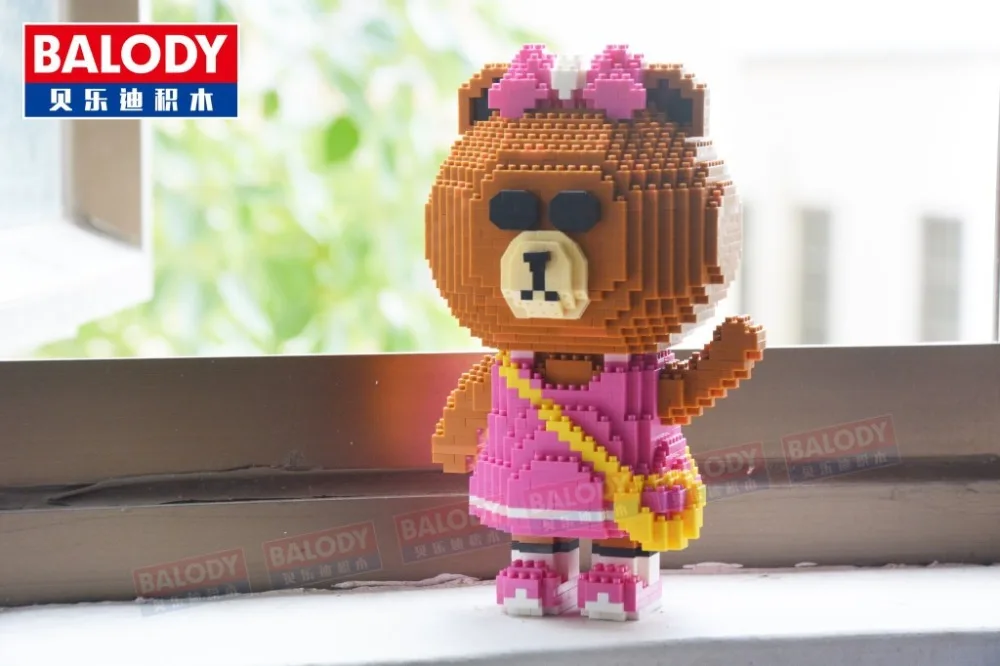 Конструктор Balody Mini в сборе Мультяшные строительные игрушки медведь Аниме